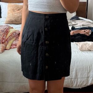 & Other Stories Black Buttoned Mini Skirt Size 8